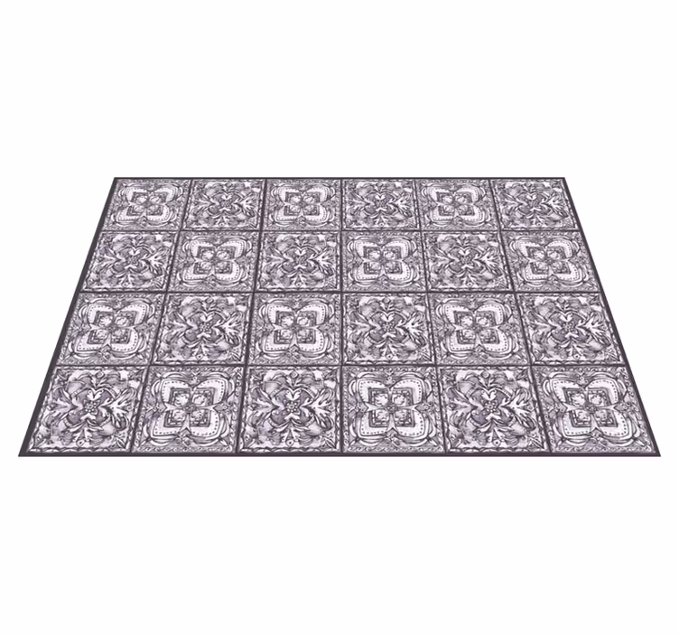 Italian vintage tiles pattern kitchen vinyl rug - TenStickers