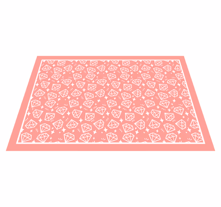 Geometric Diamonds Pattern textured vinyl rug - TenStickers