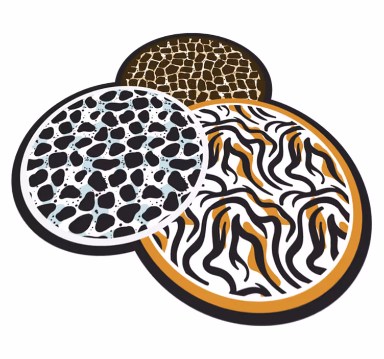 Safari Motif Trio animal print vinyl rug - TenStickers