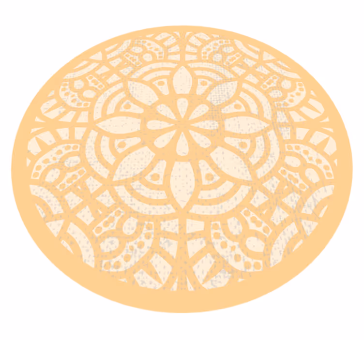Beige circle vinyl rug nordic rug - TenStickers