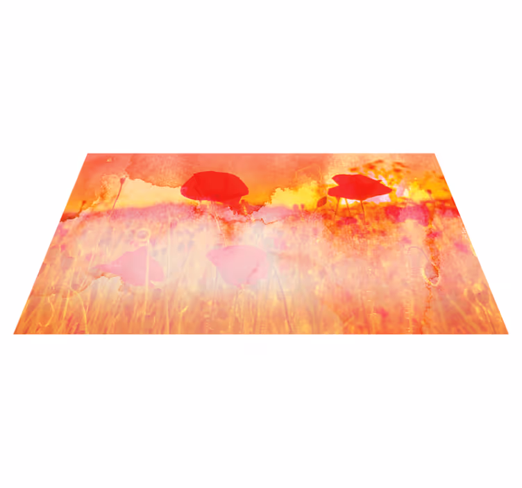 Poppies at sun fall floral rug - TenStickers