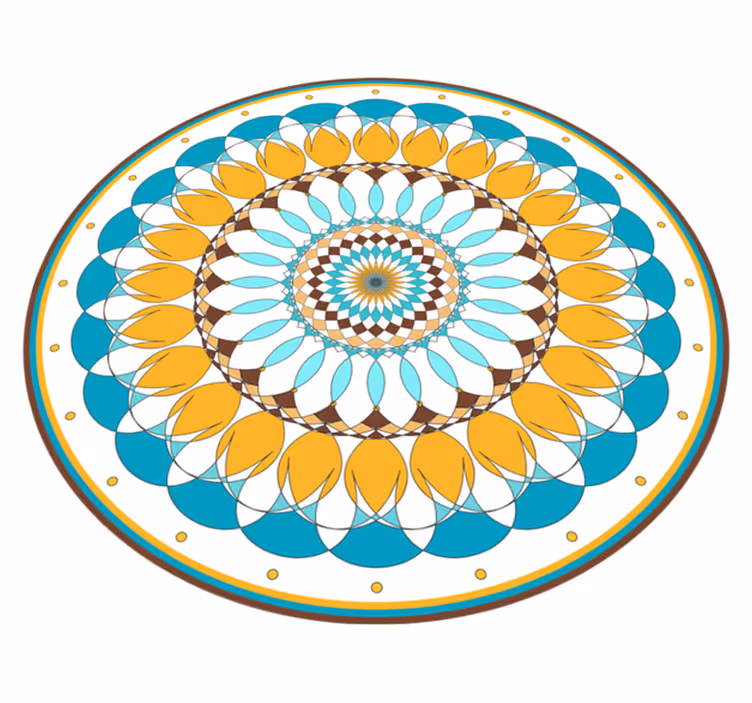 Mandala vinyl rug with concentric circles design - TenStickers