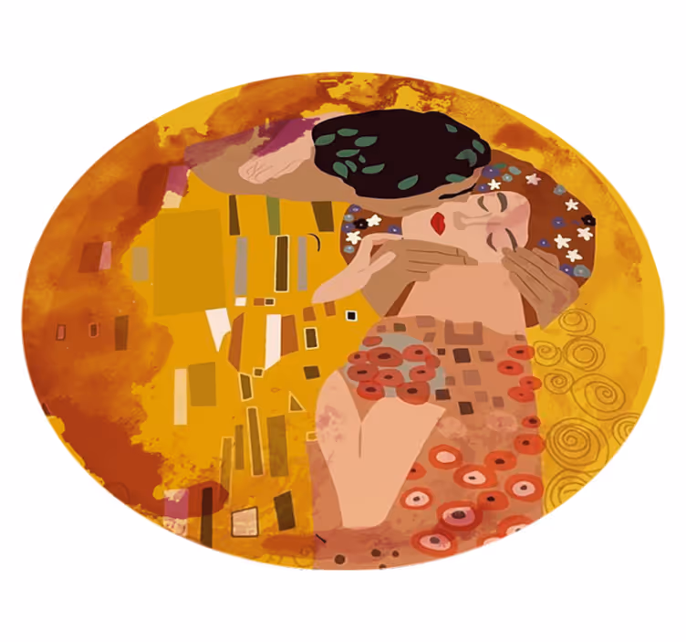 Klimt's Kiss vintage vinyl rug - TenStickers
