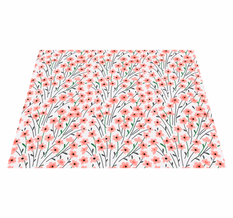 Floral Blossom Design flower vinyl rug - TenStickers