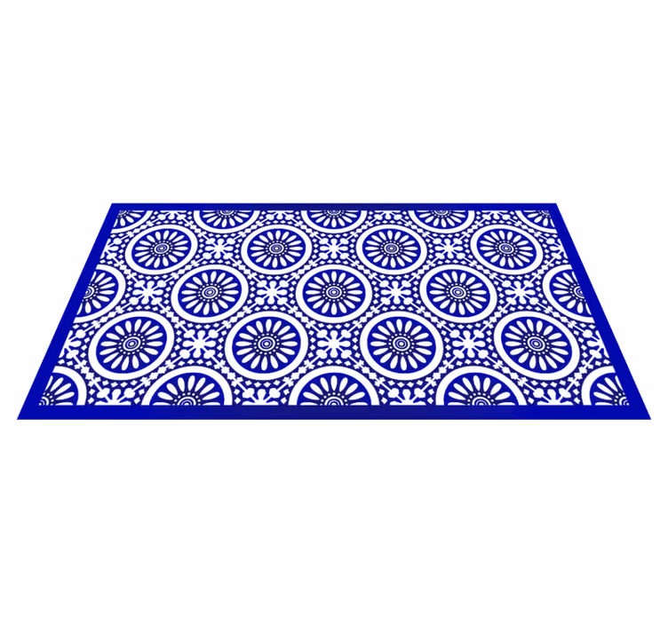 Tiles blue tones tile carpet - TenStickers