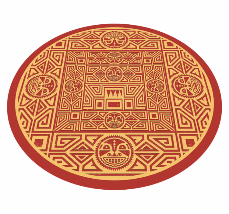 Tribal Circular Art mandala vinyl rug - TenStickers