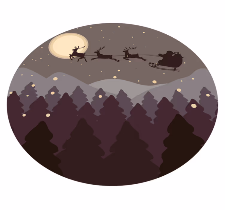 Santa and sleigh Christmas tree mat - TenStickers