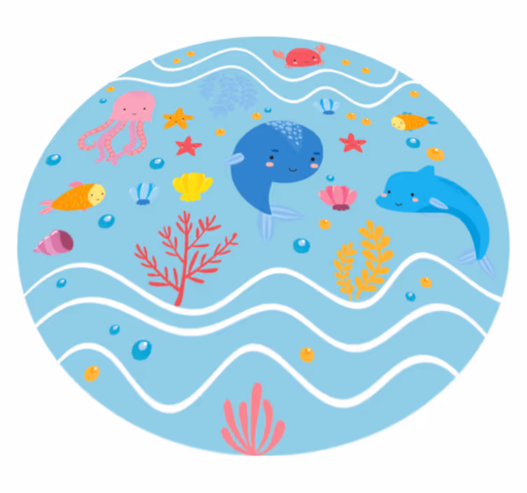 Fun sea animals animal rug - TenStickers