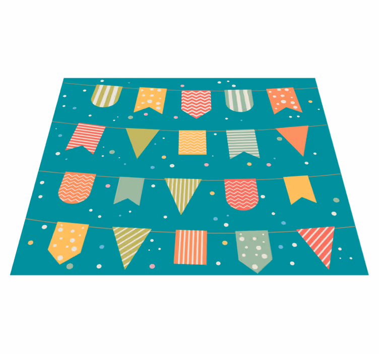 Festive Bunting kids vinyl rug - TenStickers
