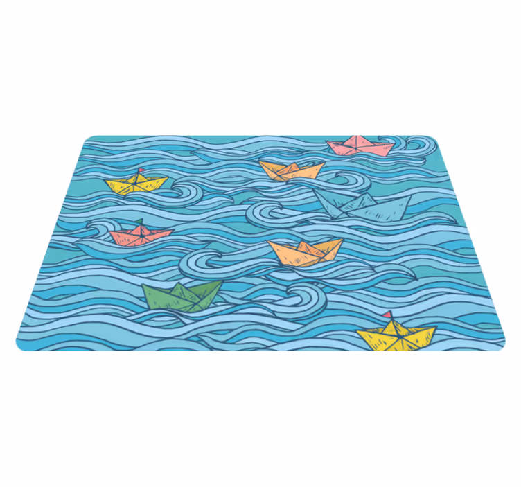 Little paper boats kids vinyl rug - TenStickers