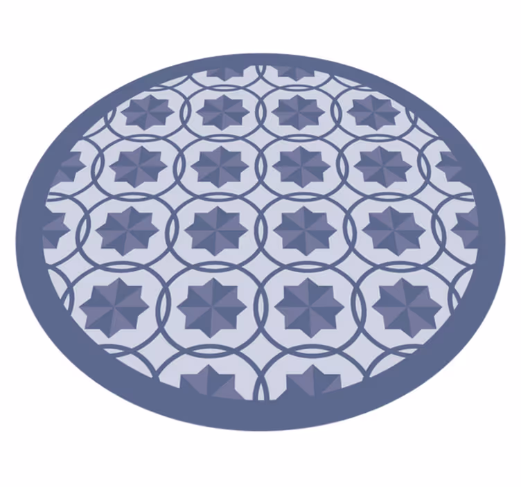 Geometric vinyl rug with symmetric design - TenStickers