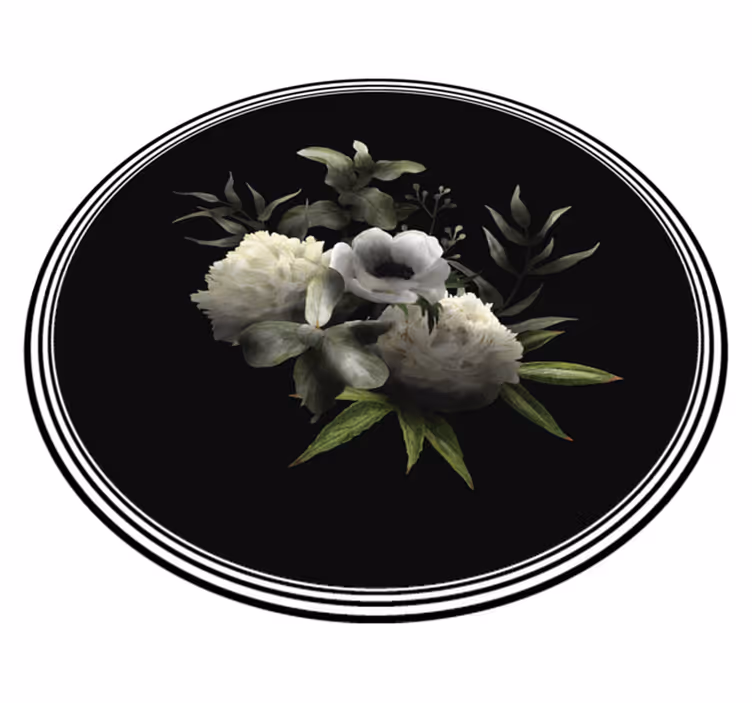 Old Flowers vinyl rug for living room - TenStickers