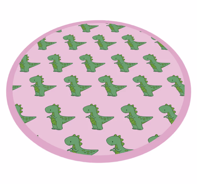 little dinosaurs on pink  kids vinyl rug - TenStickers
