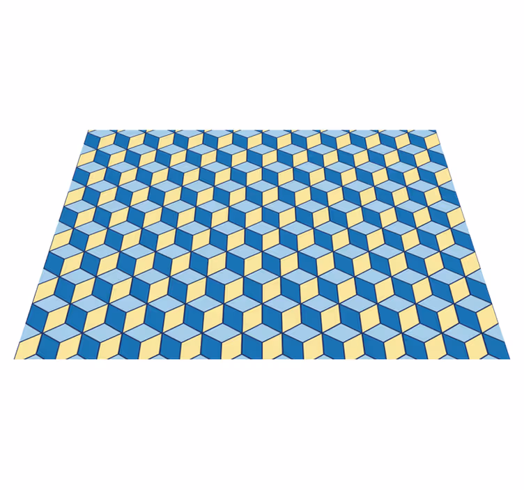 Vinyl rug kitchen 3D effect geometric rugs - TenStickers