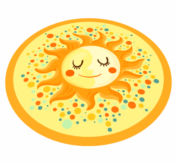Yellow sun nature vinyl rug - TenStickers