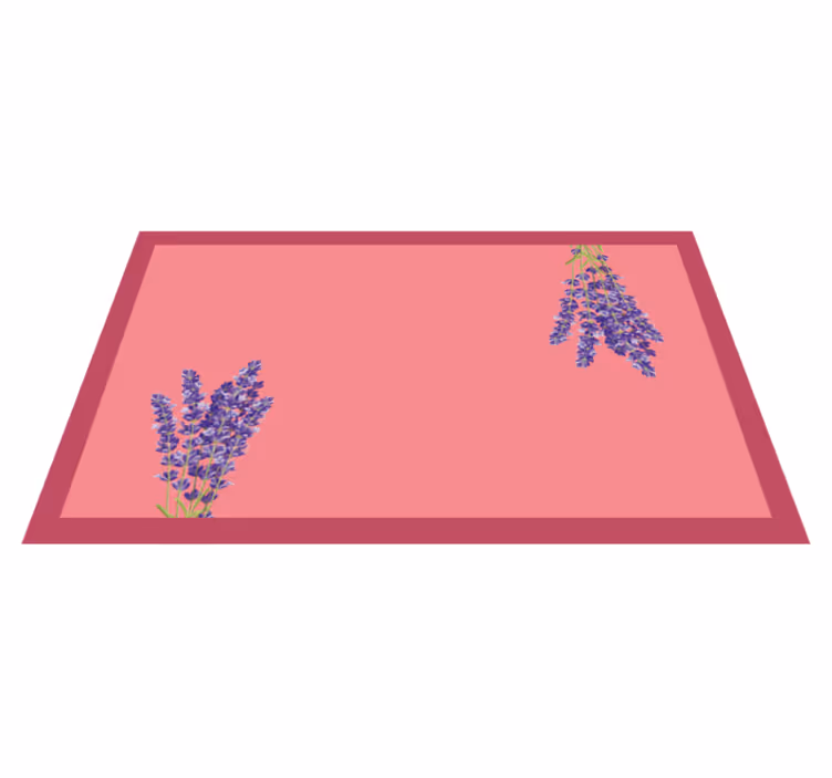 Floral Lavender Accents flower vinyl rug - TenStickers