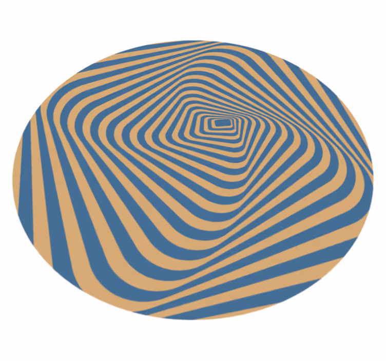 Trippy blue lines modern rug - TenStickers