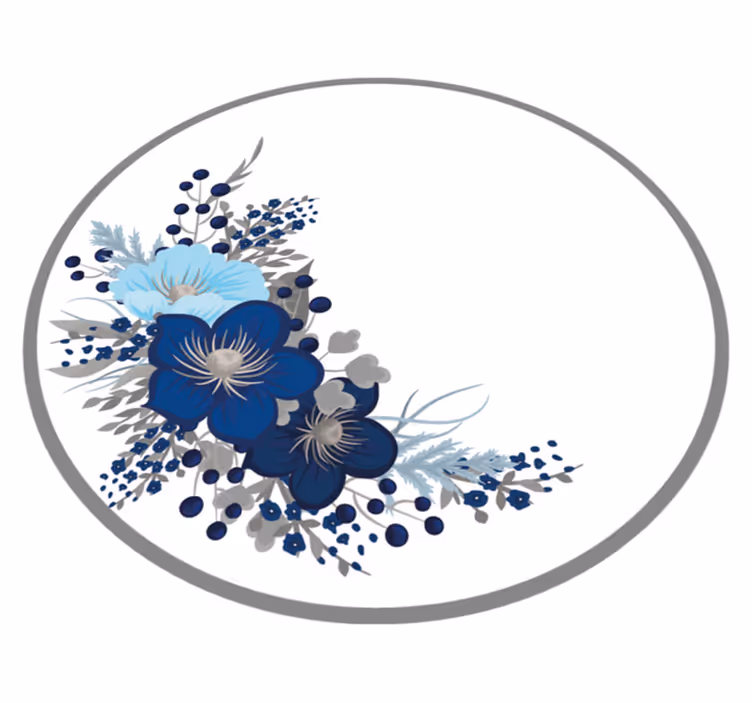 Botanical Collection flower vinyl rug - TenStickers