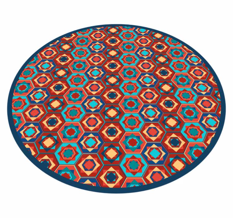 Geometric vinyl rug geometric harmony circle - TenStickers