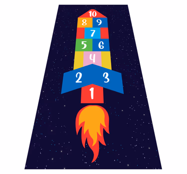Space Hopscotch gaming vinyl rug - TenStickers