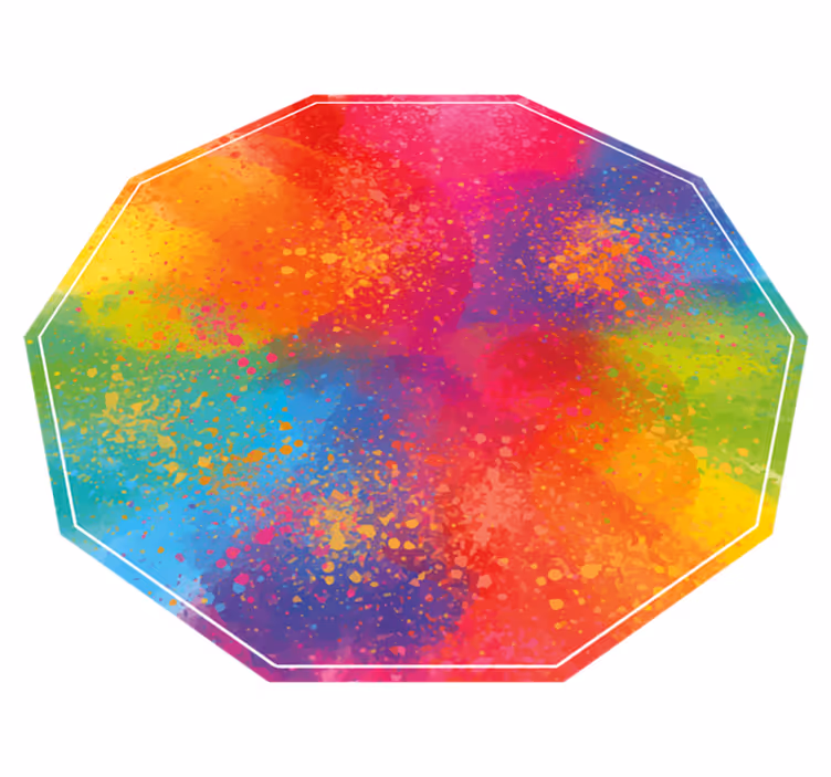 Colorful Splattered Hexagon marble vinyl rug - TenStickers
