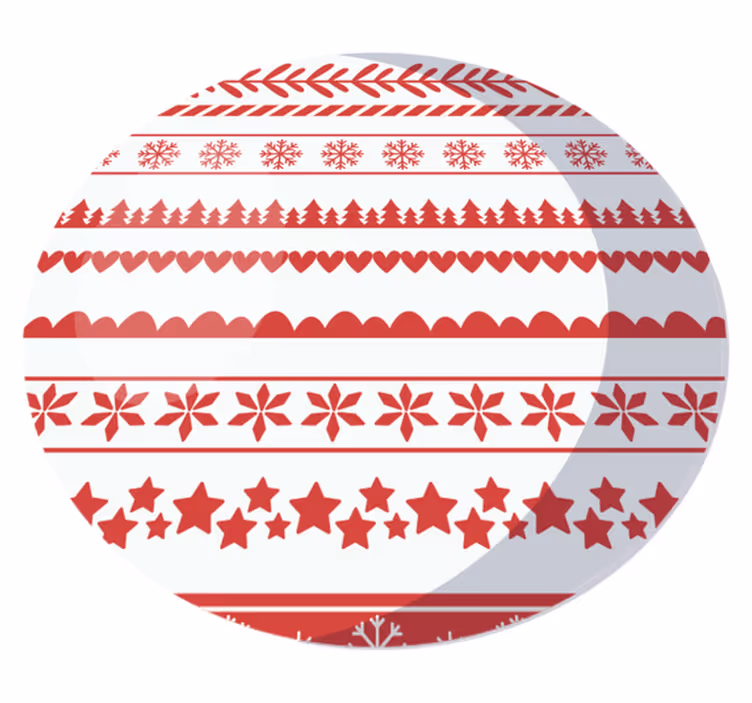 Red and White Christmas Pattern vinyl rug - TenStickers