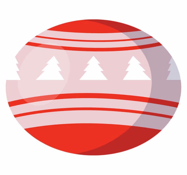 Red painted bauble Christmas tree mat - TenStickers