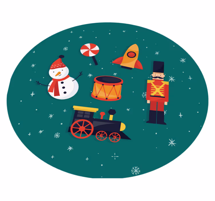 Festive Toy Circle vinyl rug - TenStickers