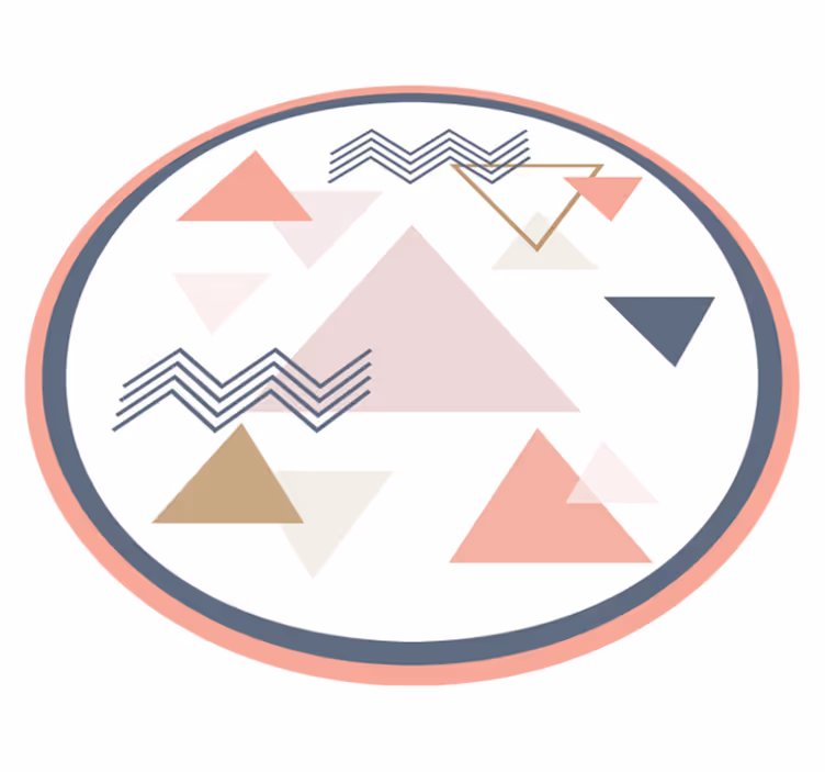 Abstract Geometric Circle geometric vinyl rug - TenStickers