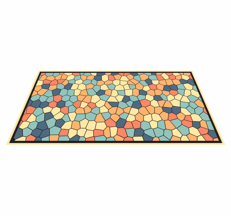 Colorful mosaic tile pattern kitchen vinyl rug - TenStickers