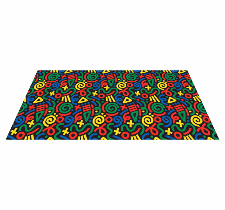 Vibrant Puzzle Pattern gaming vinyl rug - TenStickers