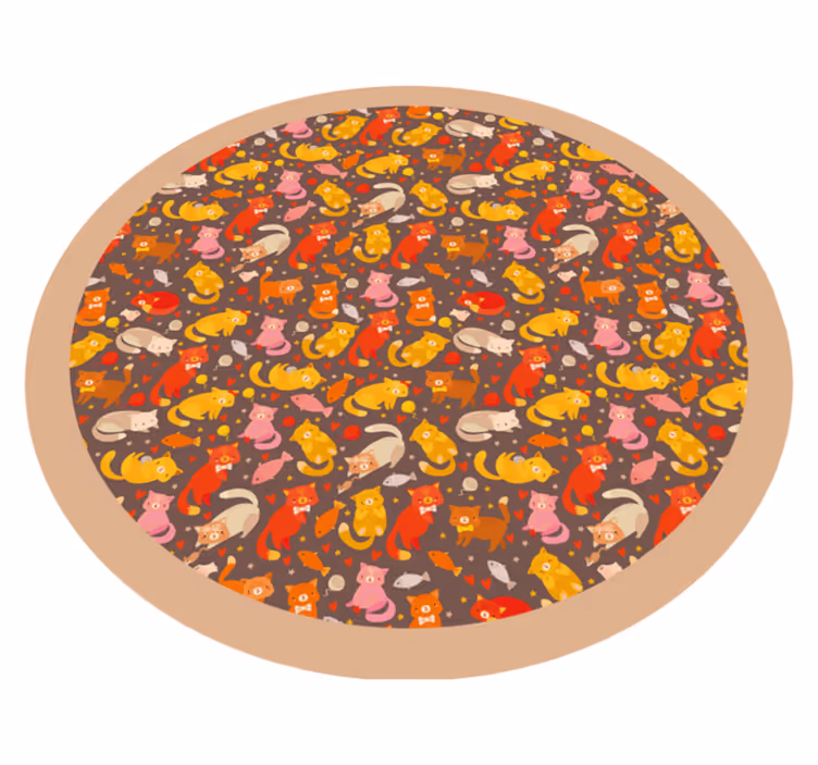Playful Animal Pattern vinyl rug - TenStickers