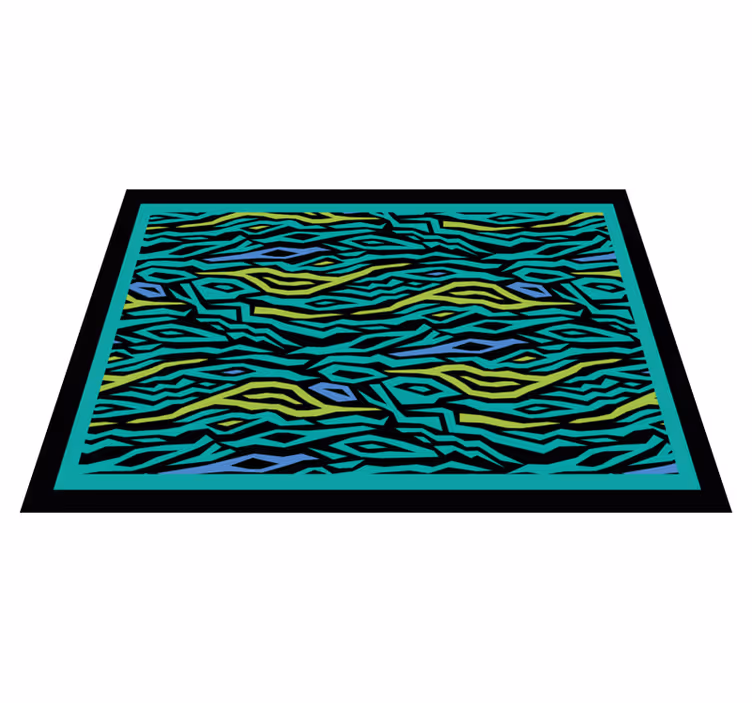 Neon blue zebra print animal print rug - TenStickers