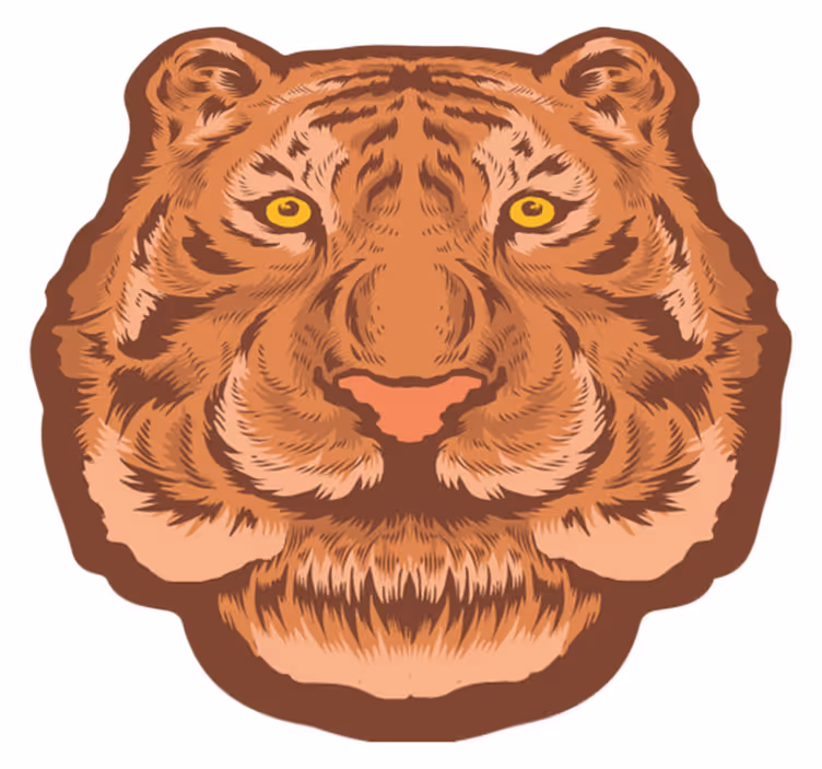 Tiger emblem animal vinyl rug - TenStickers