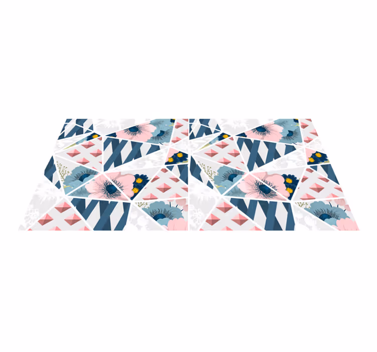 Geometric vinyl rug geometric floral kaleidoscope - TenStickers