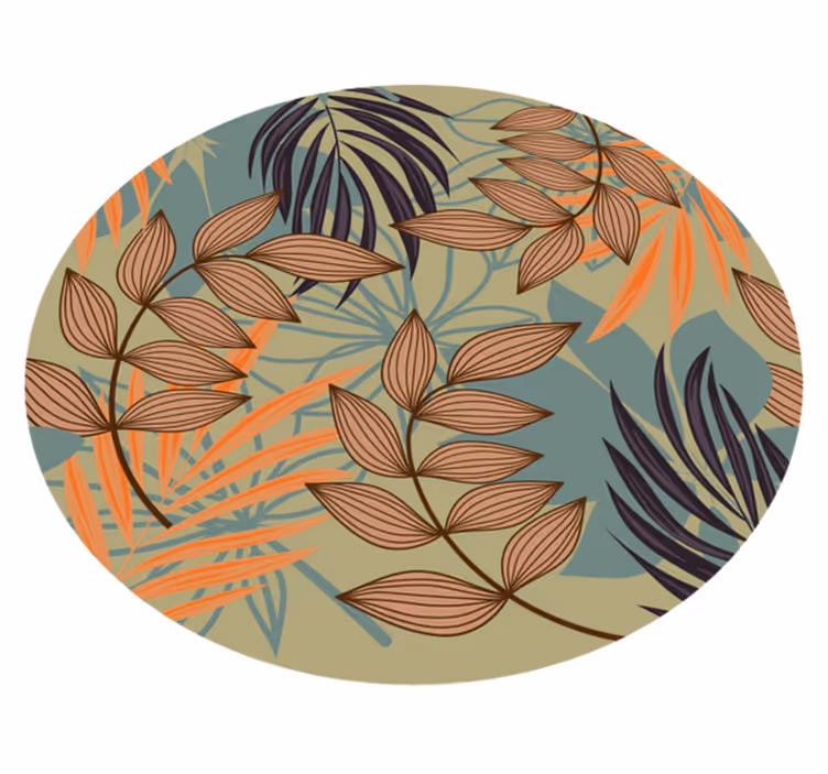 Botanical Foliage Pattern flower vinyl rug - TenStickers