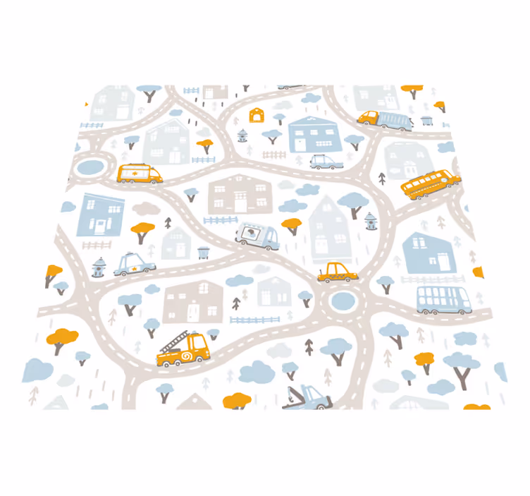 Doodle road map vinyl rug - TenStickers