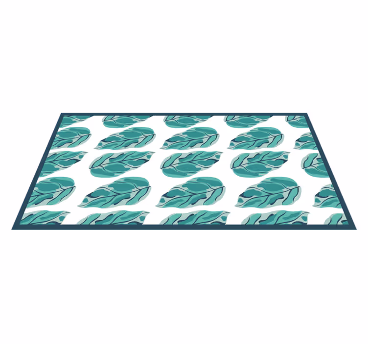 Turquoise leaves nature vinyl rug - TenStickers