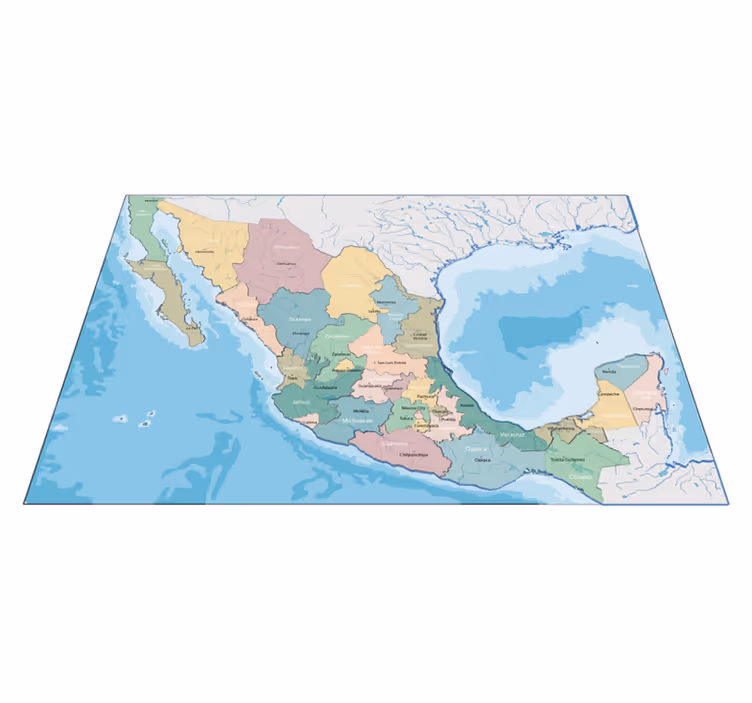 Political Mexican  world map rug - TenStickers