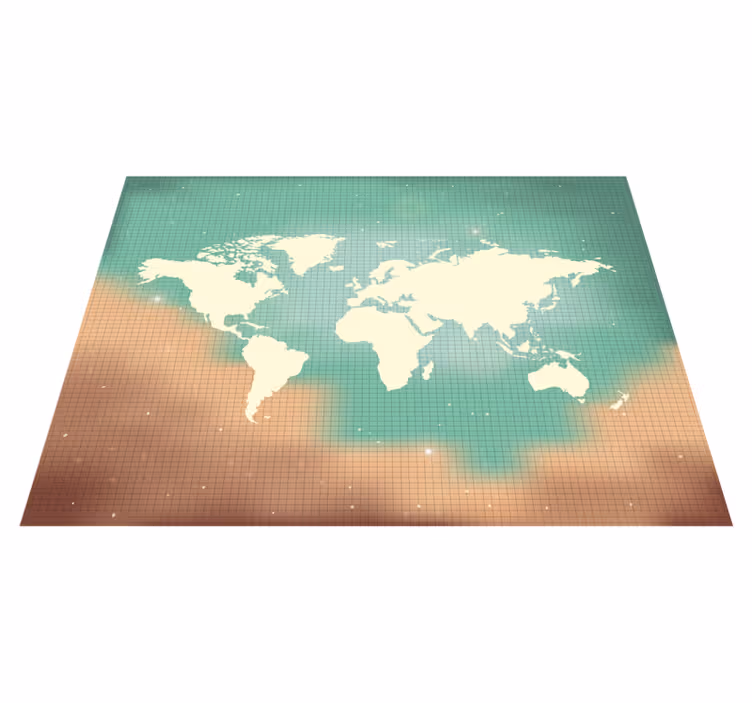 Global Map Depiction world map vinyl rug - TenStickers