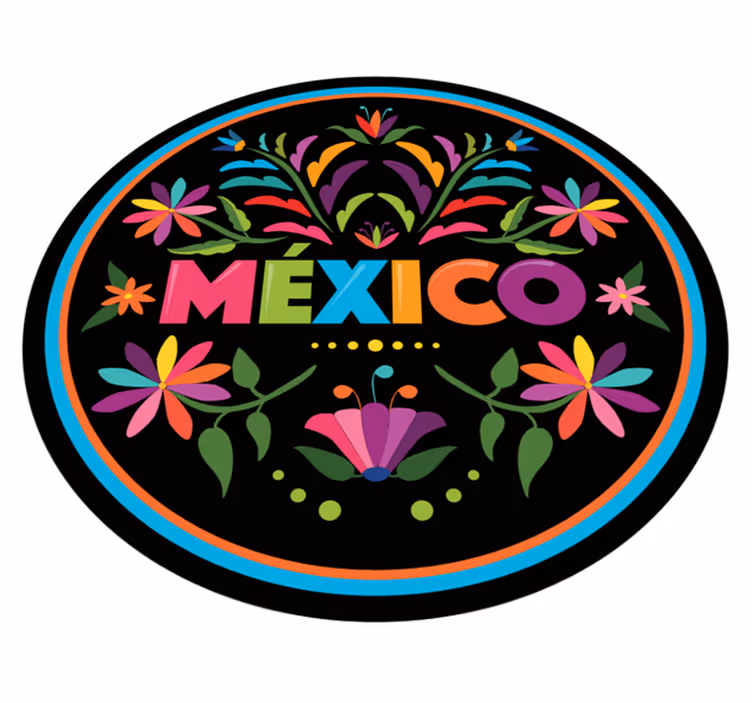 Tenango themes floral vinyl rug - TenStickers