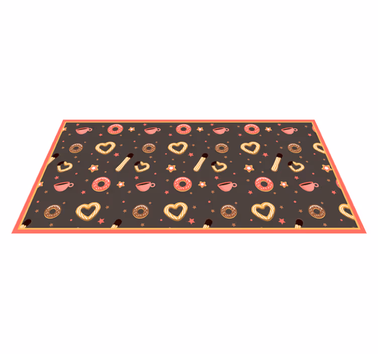 Churros and donuts pattern kitchen floor tiles - TenStickers