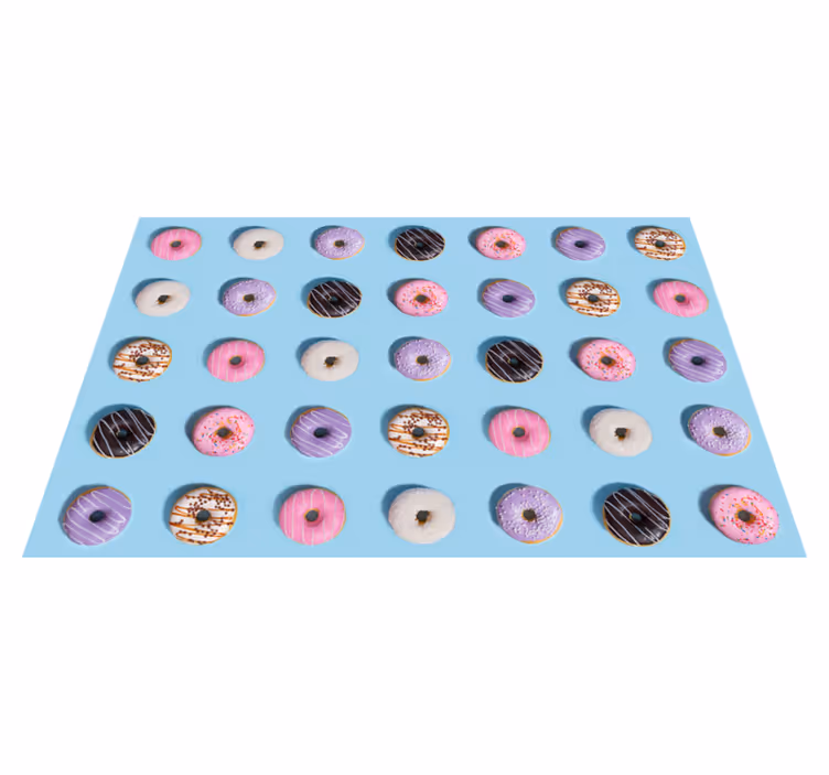 Donut Pattern Surface vinyl rug - TenStickers