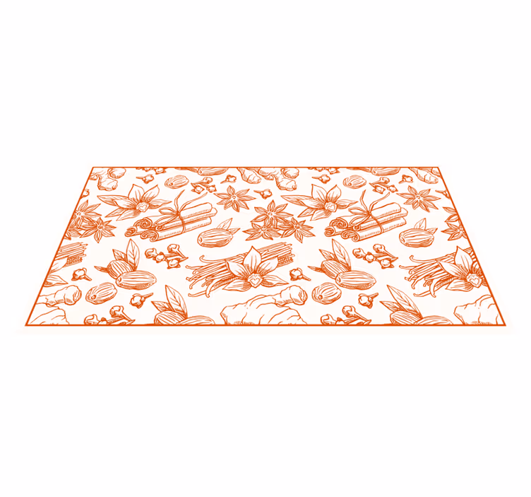 Floral Illustration Design flower vinyl rug - TenStickers