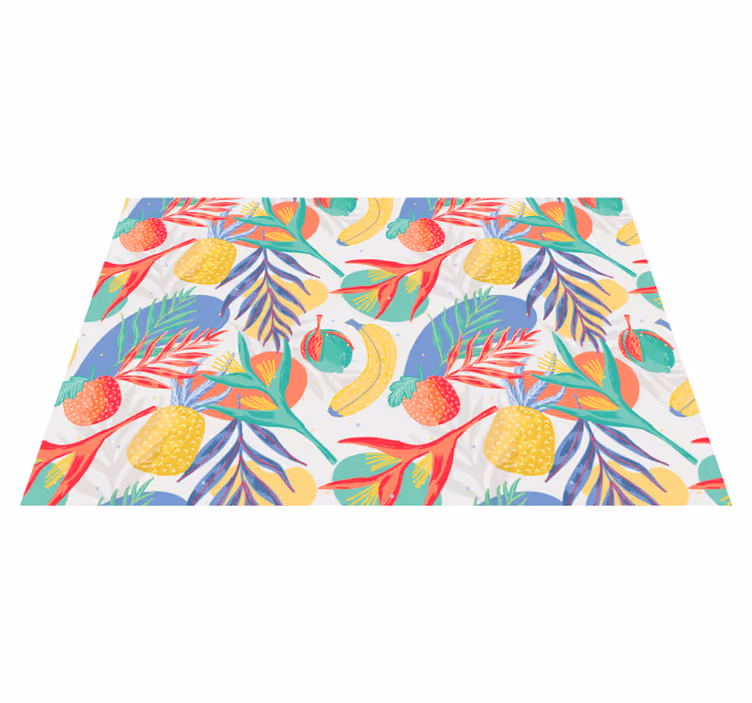 Tropical Delight Pattern flower vinyl rug - TenStickers