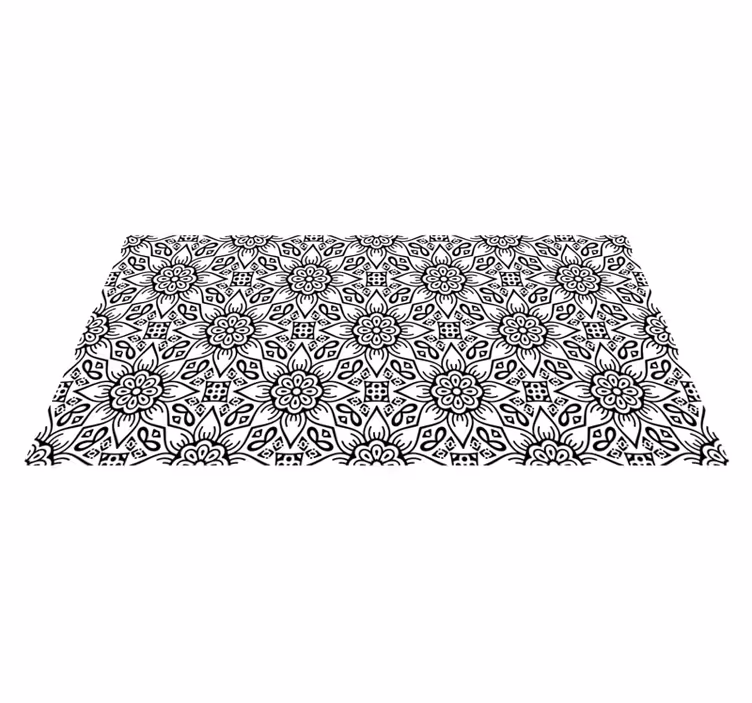 Botanical Motif mandala vinyl rug - TenStickers