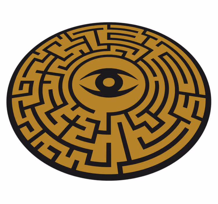 Labyrinth Eye Symbol gaming vinyl rug - TenStickers
