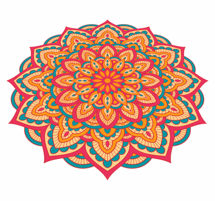 Colorful mandalas mandala vinyl rug - TenStickers