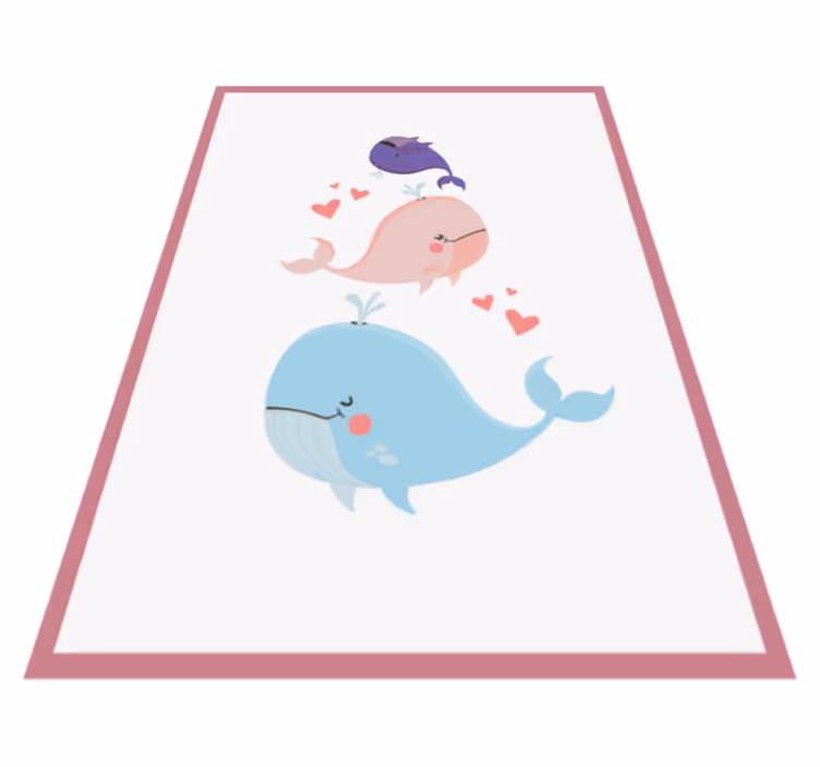 Whimsical Whales Illustration nursery vinyl rug - TenStickers