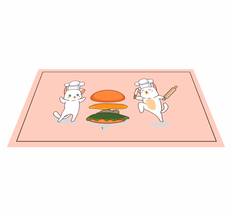 Cat's kitchen  kitchen floor tiles - TenStickers